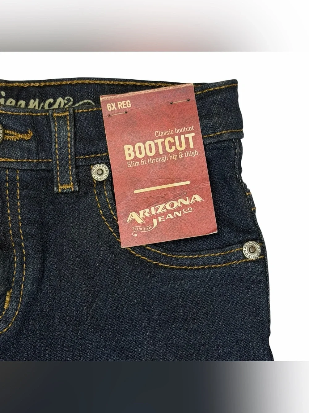 Arizona Jean Co Girls Size 6X Regular Dark Wash Bootcut Jeans NWT